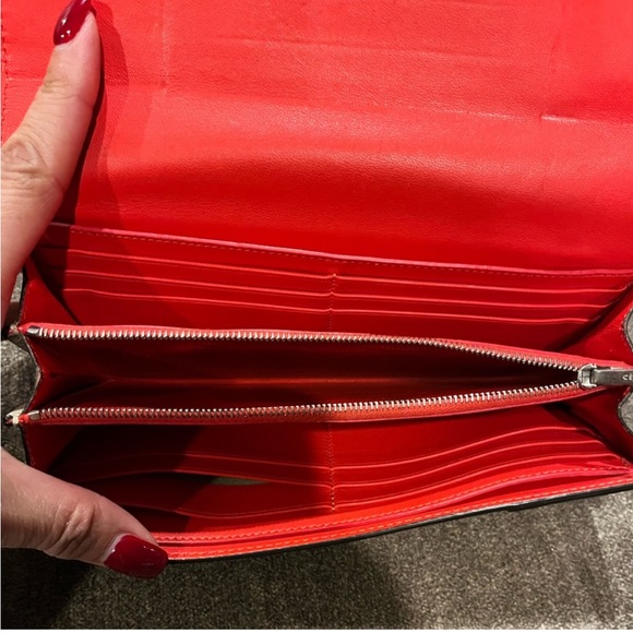 Celine Large Flap Continental Long Double Snap Trifold Wallet Grained Calfskin - Picture 6 of 13